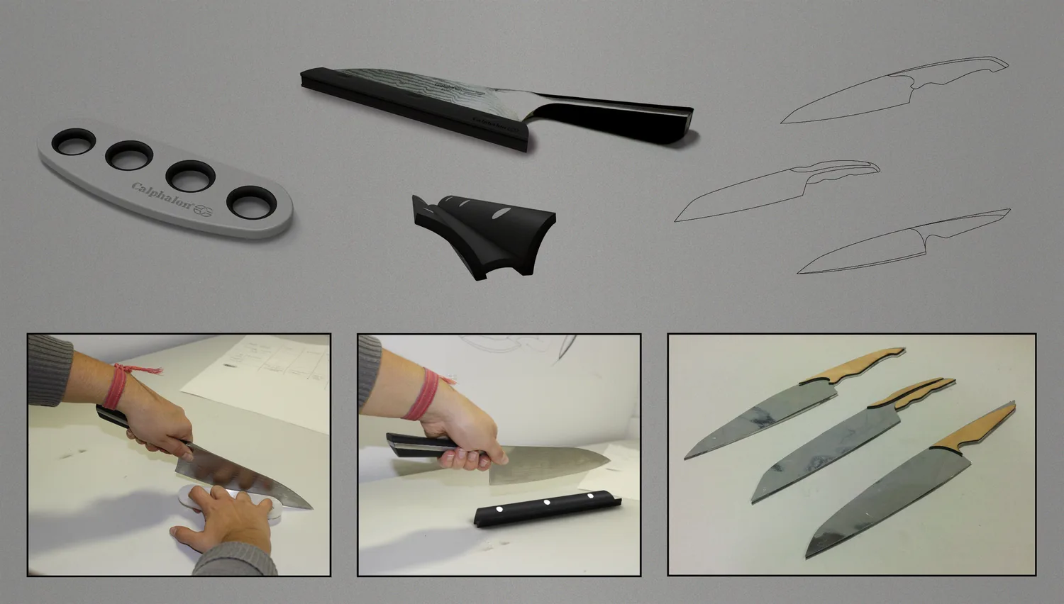 Concept overview — knife, blade cover and finger guide components
