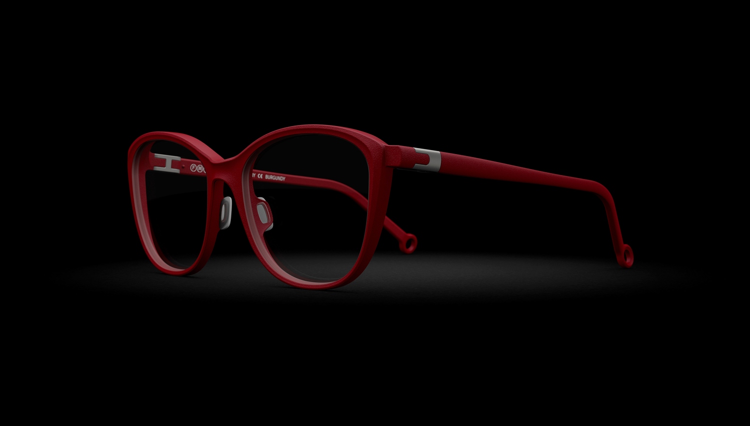 Cat-eye frame — Burgundy, ¾ view