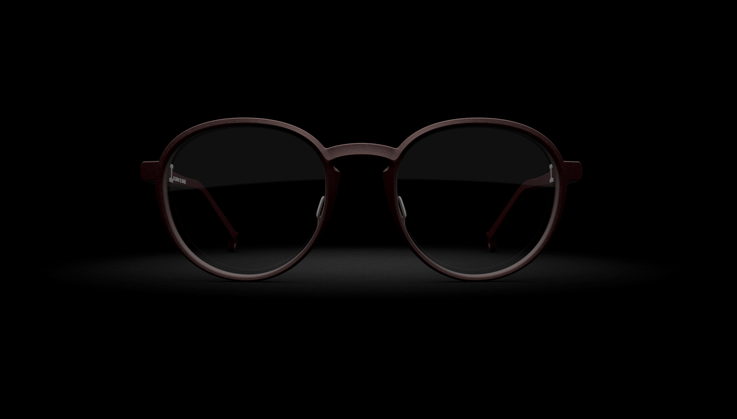 Round frame — Burgundy, front view