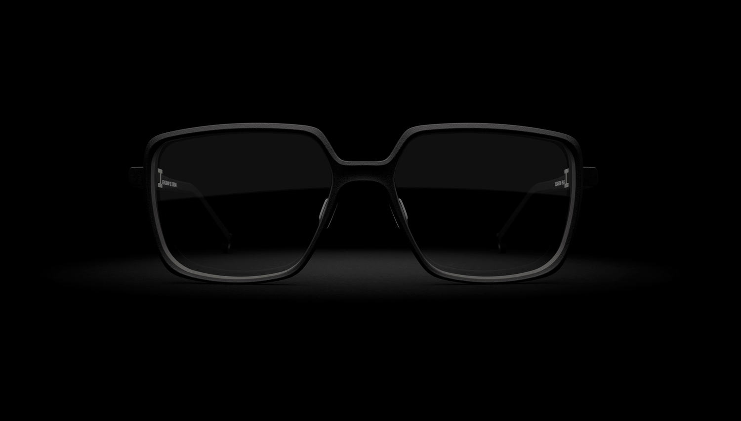 Oversized square frame — Black, front view