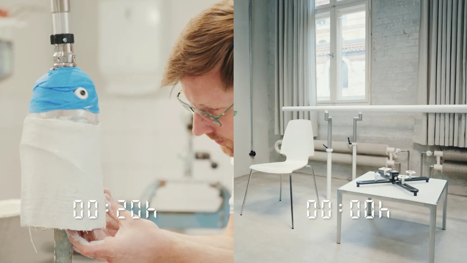 Workflow comparison — Traditional Process 00:20h vs TransferScan 00:00h