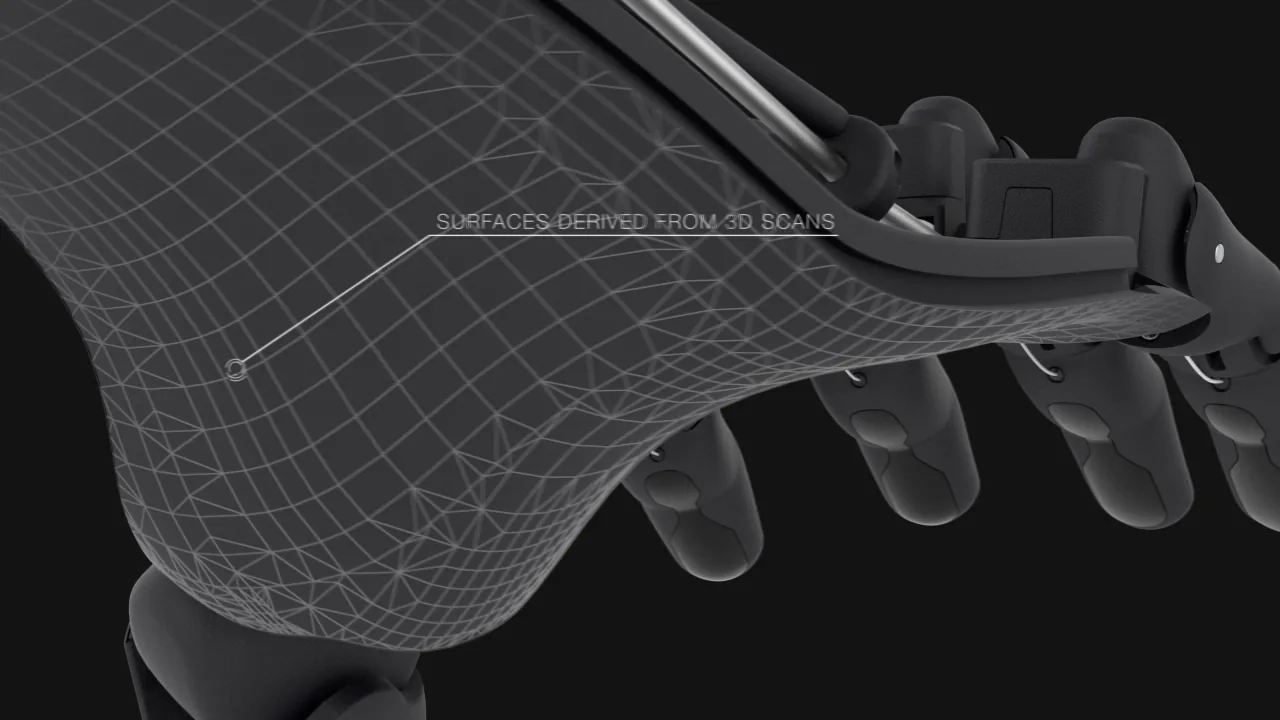 INOPRO hand — surfaces derived from 3D scans