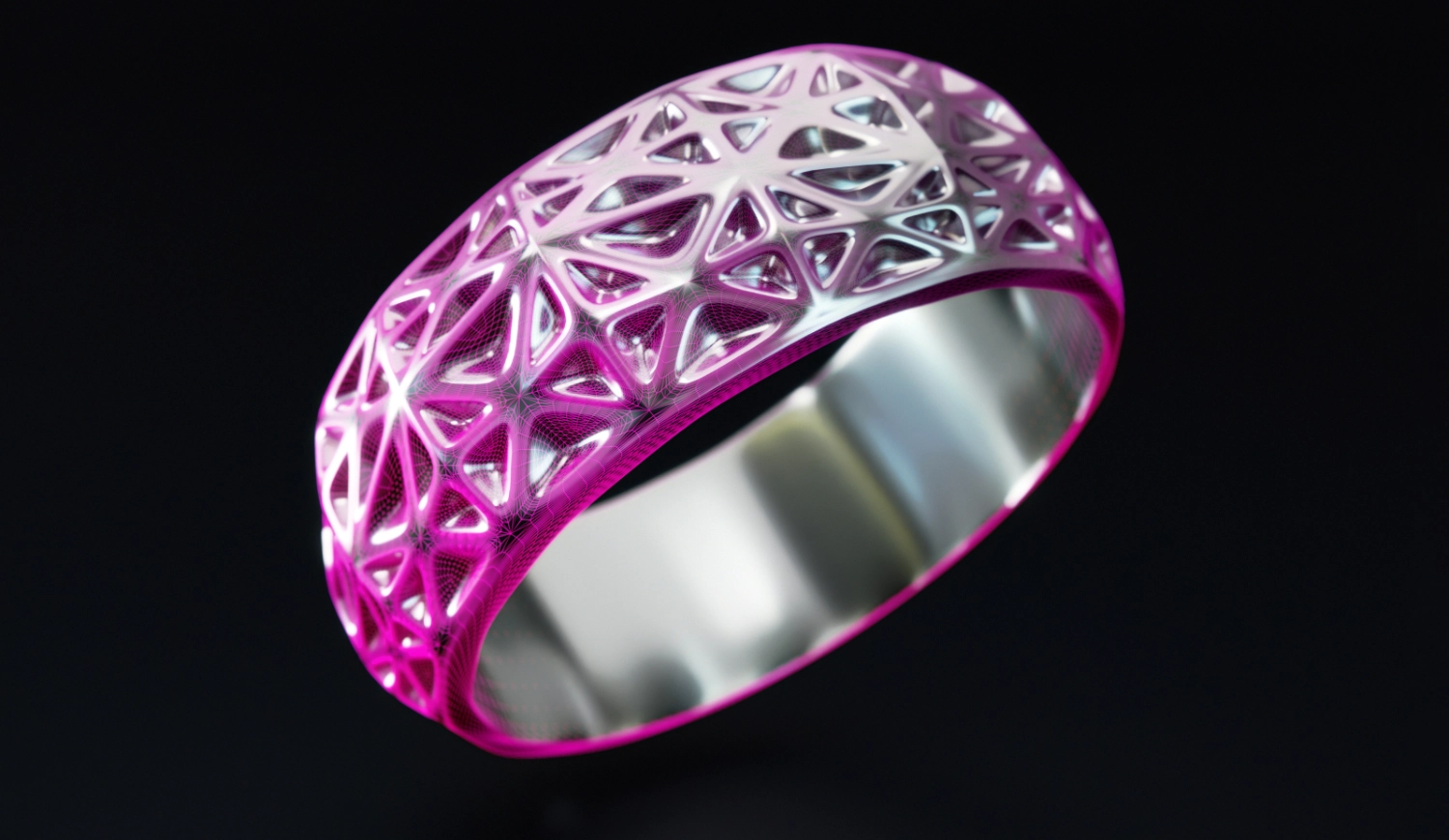 Tidal Ring — anodized pink render